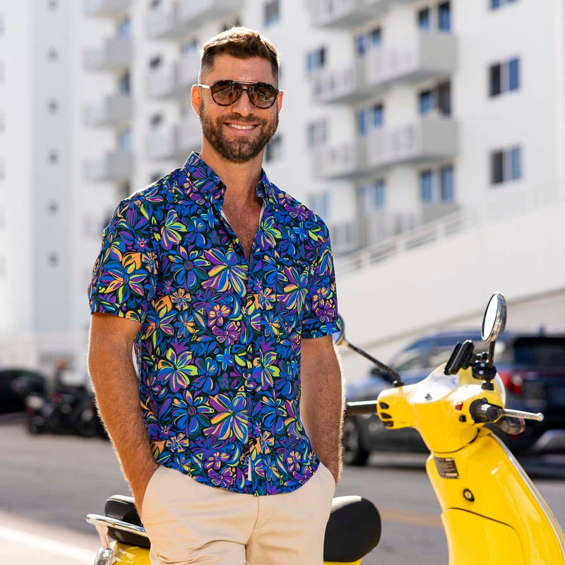 RSVLTS Ultraviolet KUNUFLEX Short Sleeve Shirt in Purple — detail 3