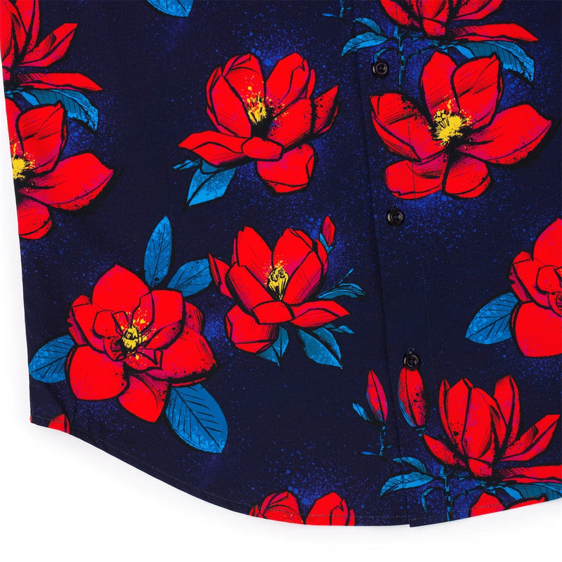 RSVLTS Bloom Service KUNUFLEX Short Sleeve Shirt in Blue — detail 8
