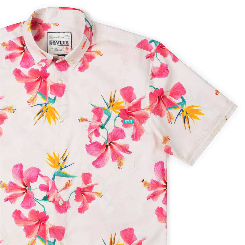 RSVLTS Sunbird KUNUFLEX Short Sleeve Shirt in Pink — detail 2