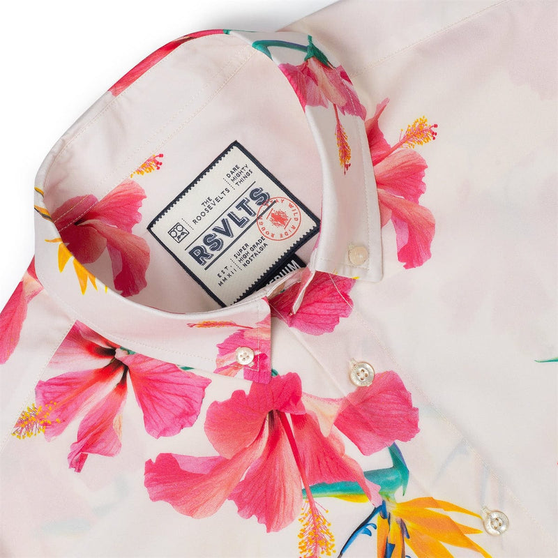 RSVLTS Sunbird KUNUFLEX Short Sleeve Shirt in Pink — detail 6