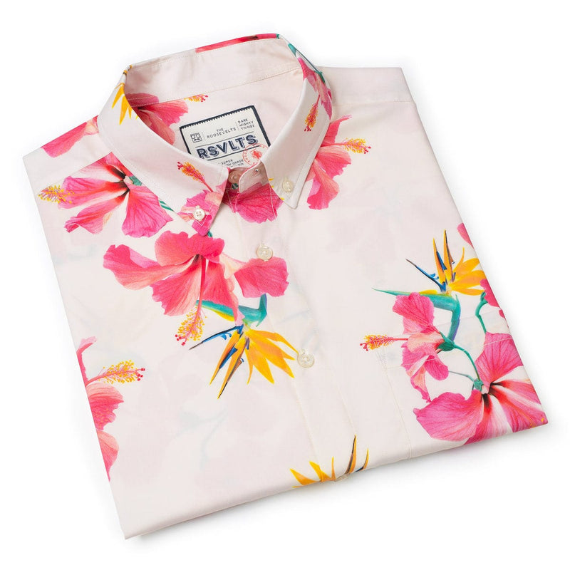 RSVLTS Sunbird KUNUFLEX Short Sleeve Shirt in Pink — detail 8