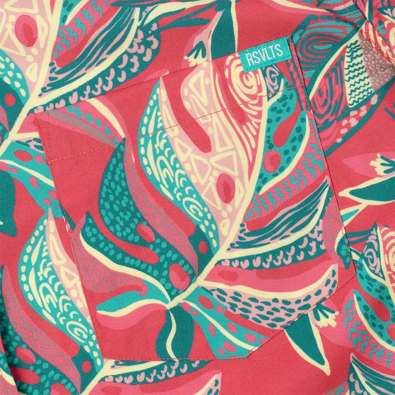 RSVLTS Tapalms KUNUFLEX Short Sleeve Shirt in Red — detail 4
