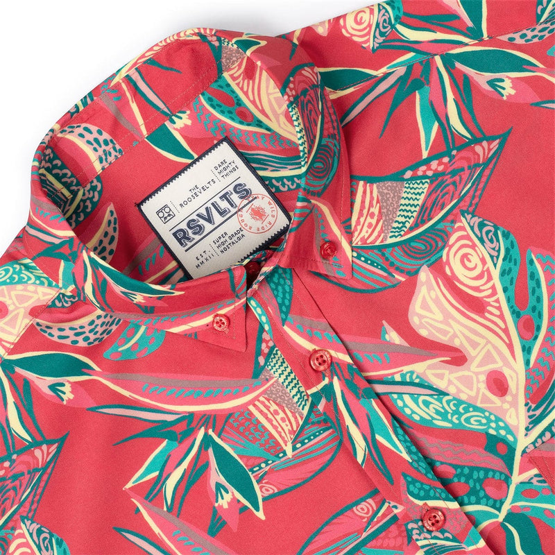 RSVLTS Tapalms KUNUFLEX Short Sleeve Shirt in Red — detail 7