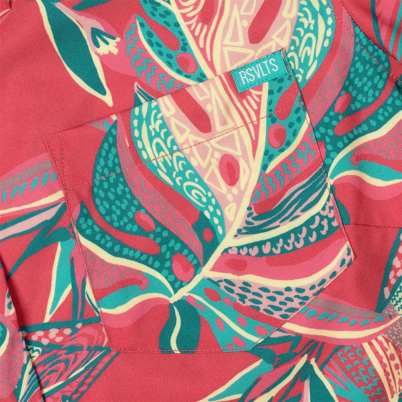 RSVLTS Tapalms Women's KUNUFLEX Short Sleeve Shirt in Red — detail 4