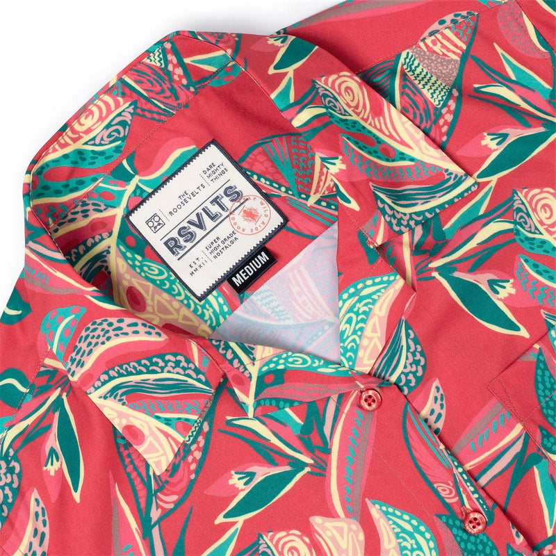 RSVLTS Tapalms Women's KUNUFLEX Short Sleeve Shirt in Red — detail 6