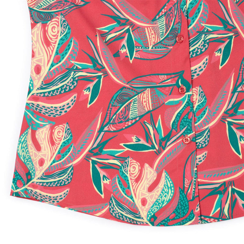 RSVLTS Tapalms Women's KUNUFLEX Short Sleeve Shirt in Red — detail 8