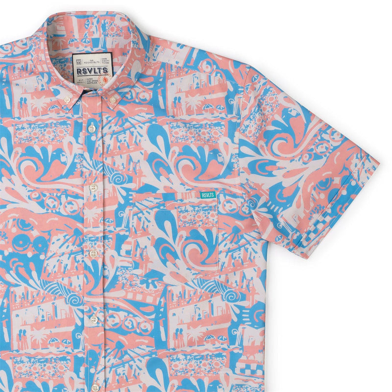 RSVLTS Positano KUNUFLEX Short Sleeve Shirt in Blue — detail 2
