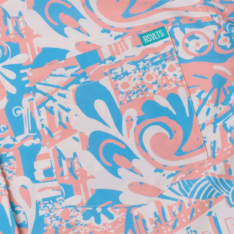 RSVLTS Positano KUNUFLEX Short Sleeve Shirt in Blue — detail 4
