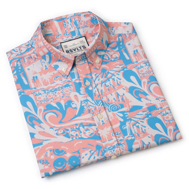 RSVLTS Positano KUNUFLEX Short Sleeve Shirt in Blue — detail 9