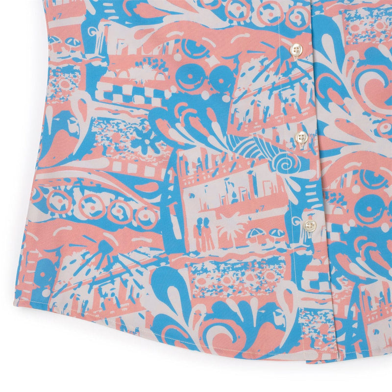 RSVLTS Positano Women's KUNUFLEX Short Sleeve Shirt in Blue — detail 7
