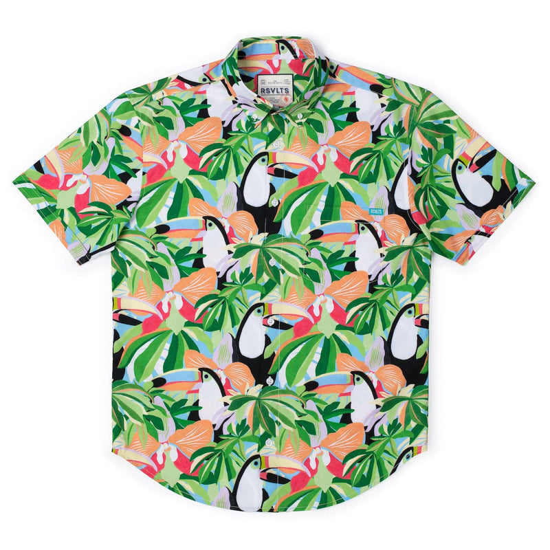 RSVLTS Toucan Do It KUNUFLEX Short Sleeve Shirt in Green — detail 4