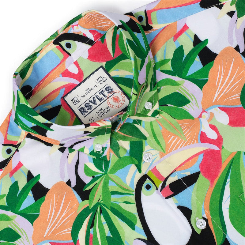RSVLTS Toucan Do It KUNUFLEX Short Sleeve Shirt in Green — detail 6