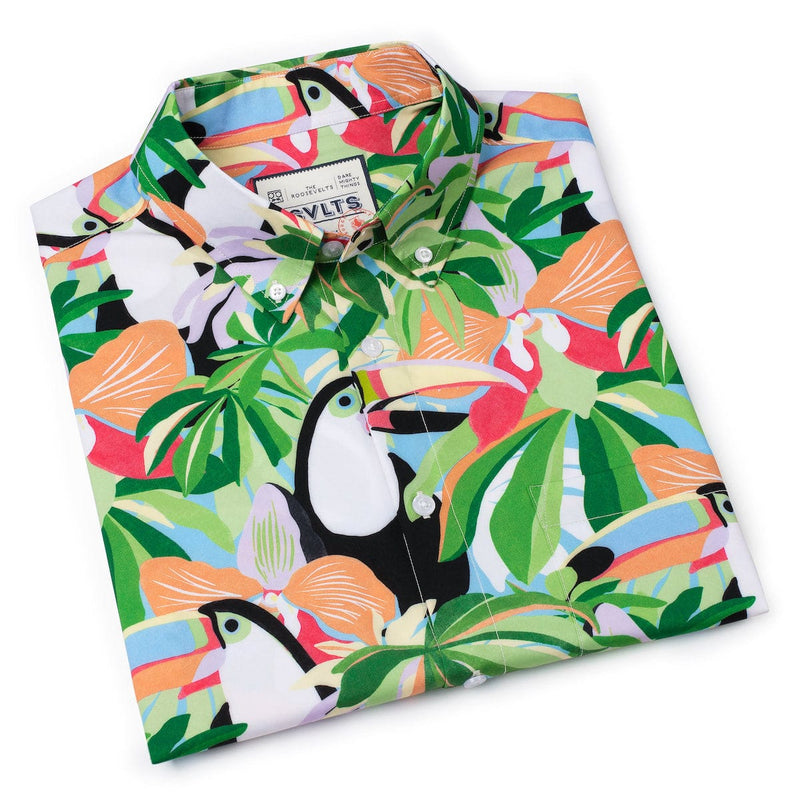 RSVLTS Toucan Do It KUNUFLEX Short Sleeve Shirt in Green — detail 8