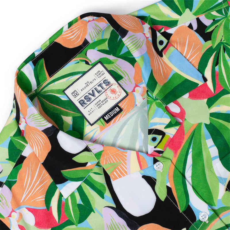RSVLTS Toucan Do It Women's KUNUFLEX Short Sleeve Shirt in Green — detail 6