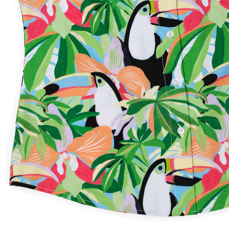 RSVLTS Toucan Do It Women's KUNUFLEX Short Sleeve Shirt in Green — detail 8