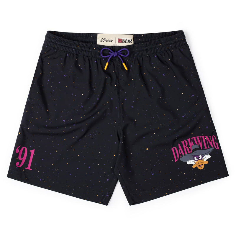 RSVLTS Let's Get Dangerous! Hybrid Shorts in Black — front view