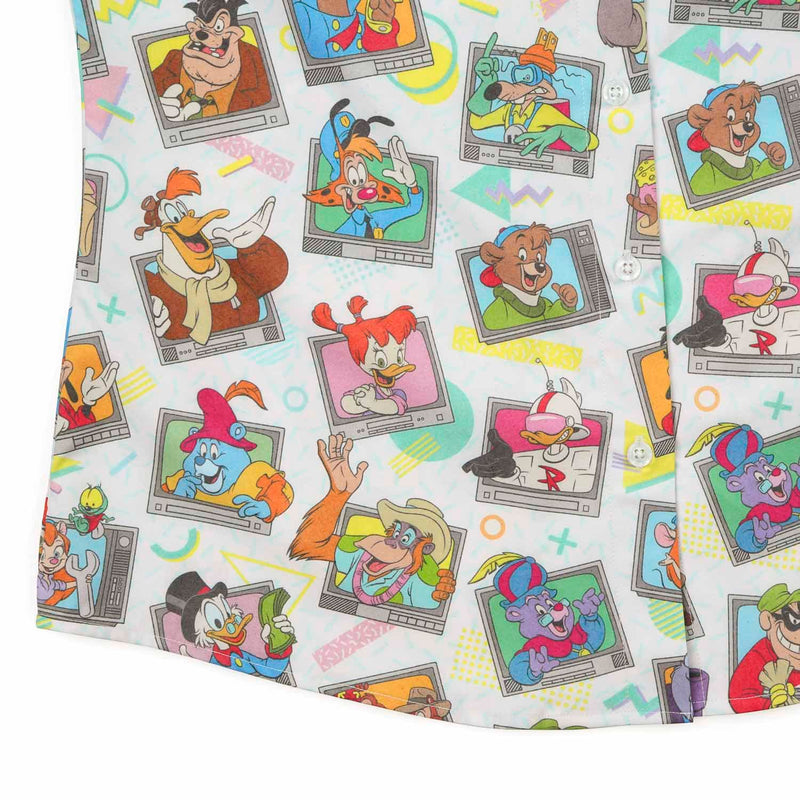 RSVLTS Don't Touch That Dial Women's KUNUFLEX Short Sleeve Shirt in Multicolor — detail 7