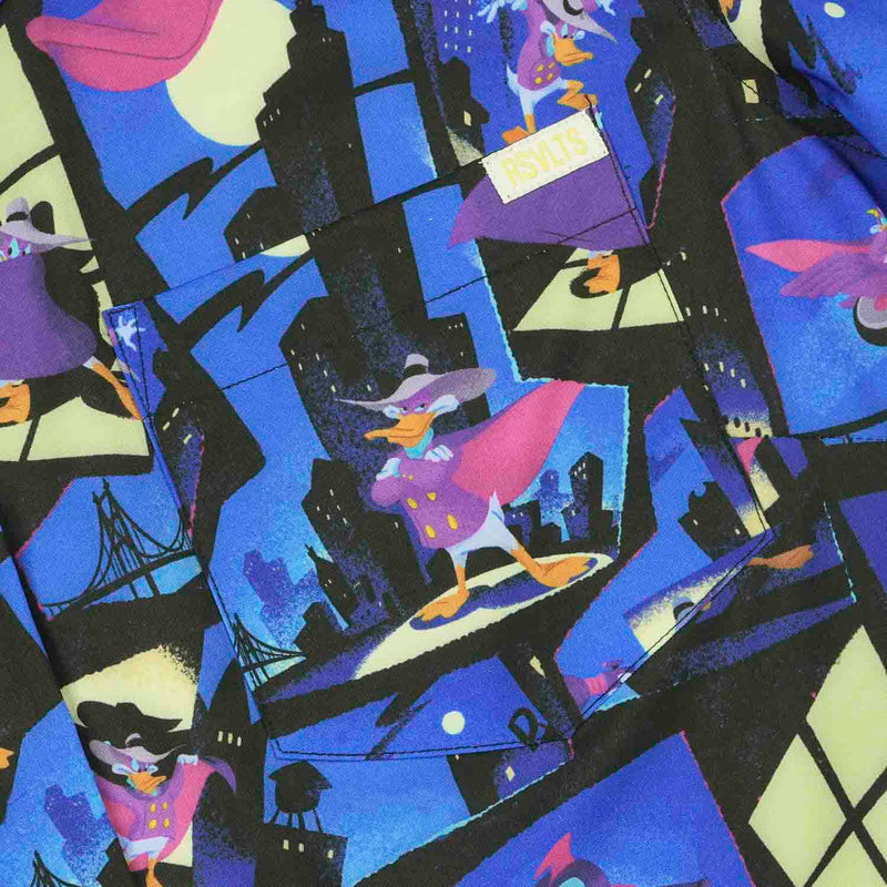 RSVLTS The Duck Night Women's KUNUFLEX Short Sleeve Shirt in Blue — detail 4