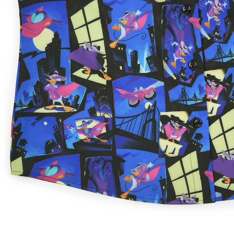 RSVLTS The Duck Night Women's KUNUFLEX Short Sleeve Shirt in Blue — detail 7