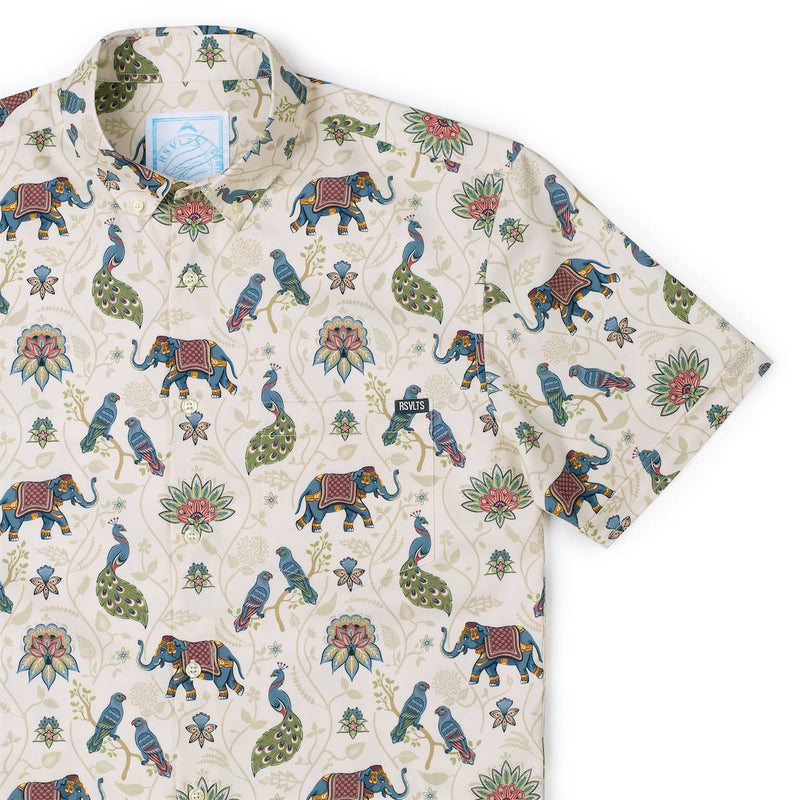 RSVLTS The Spirit of India KUNUFLEX Short Sleeve Shirt in Neutral — detail 2