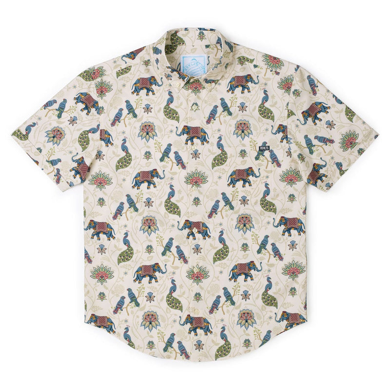 RSVLTS The Spirit of India KUNUFLEX Short Sleeve Shirt in Neutral — detail 5