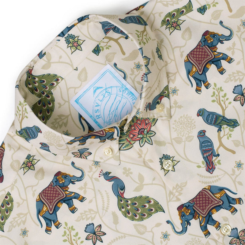 RSVLTS The Spirit of India KUNUFLEX Short Sleeve Shirt in Neutral — detail 6
