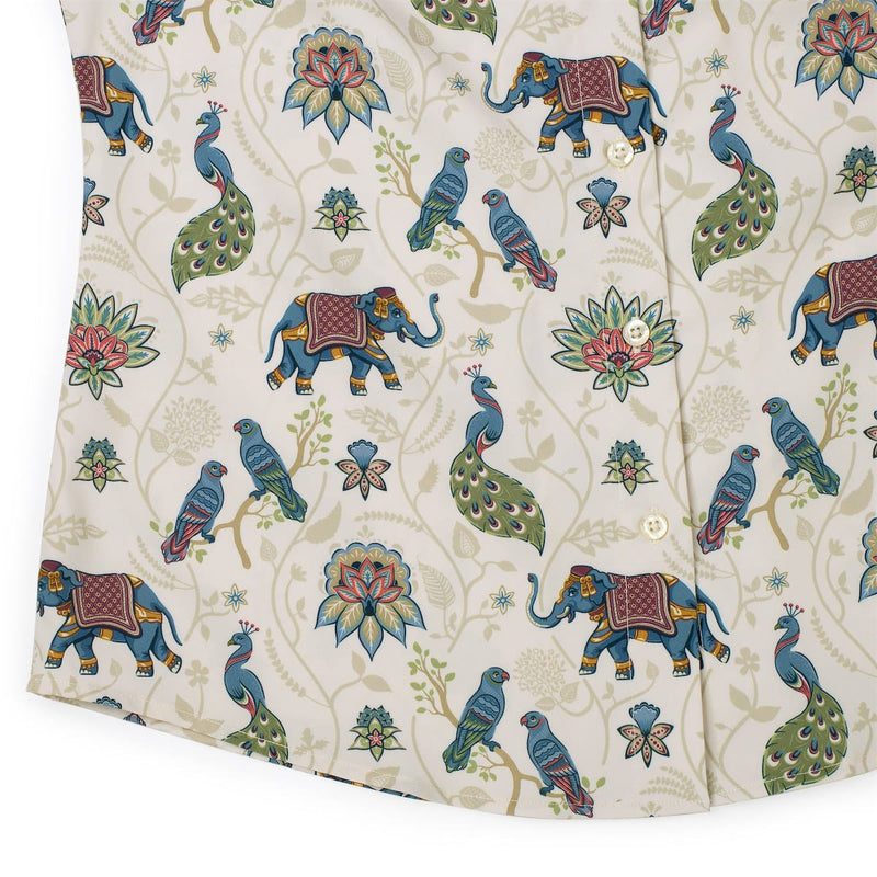 RSVLTS The Spirit of India Women's KUNUFLEX Short Sleeve Shirt in Neutral — detail 4