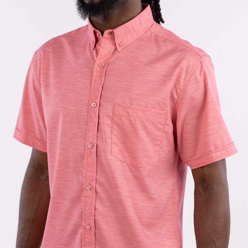 RSVLTS Sorbet KUNUFLEX Short Sleeve Shirt in Pink — front view