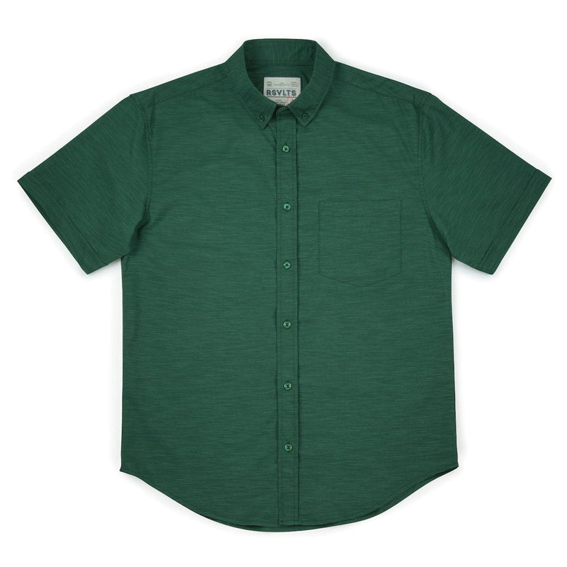 RSVLTS Evergreen KUNUFLEX Short Sleeve Shirt in Green — detail 6