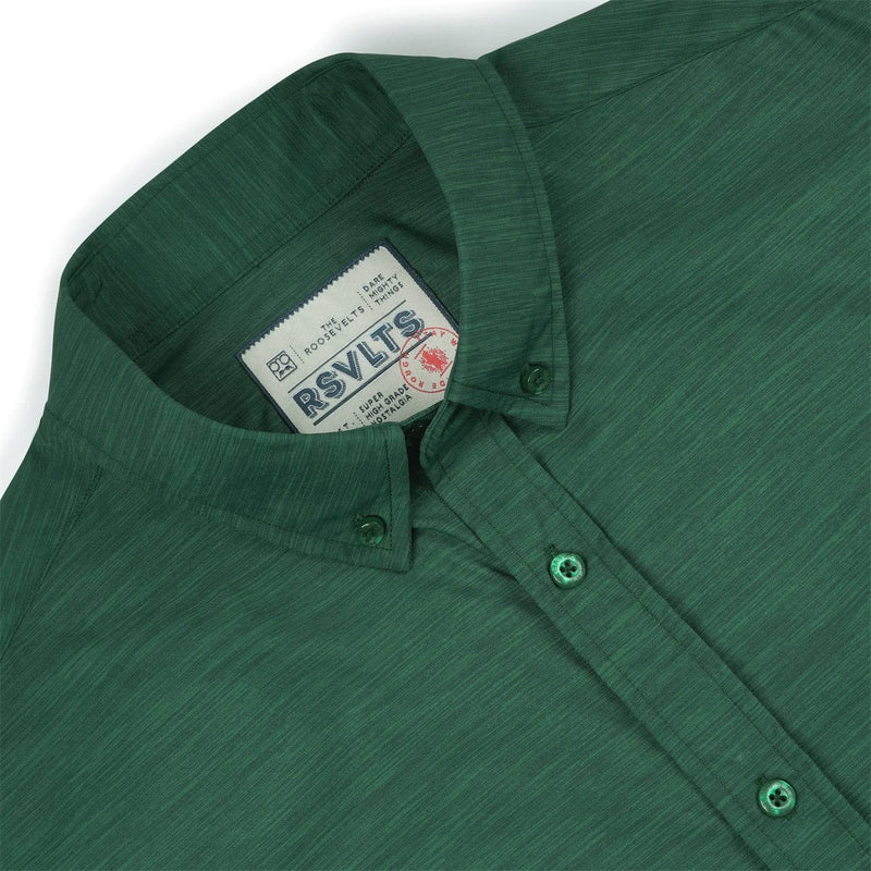 RSVLTS Evergreen KUNUFLEX Short Sleeve Shirt in Green — detail 7