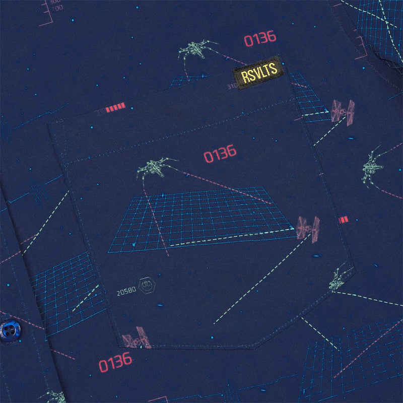 RSVLTS Starcade KUNUFLEX Short Sleeve Shirt in Blue — detail 2