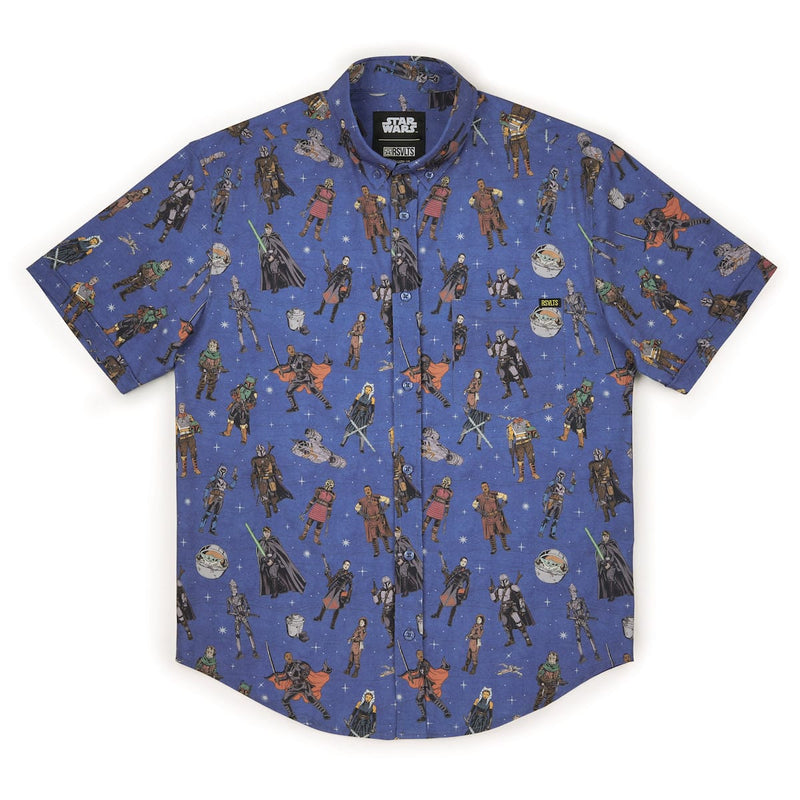 RSVLTS Retro Mando KUNUFLEX Short Sleeve Shirt in Blue — detail 5