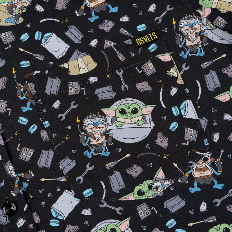RSVLTS Frik 'n' Grogu KUNUFLEX Short Sleeve Shirt in Black — detail 2