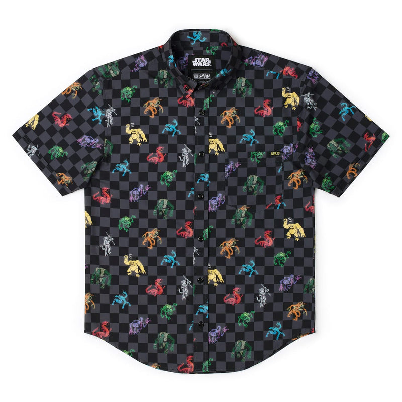 RSVLTS Holochess KUNUFLEX Short Sleeve Shirt in Black — detail 4