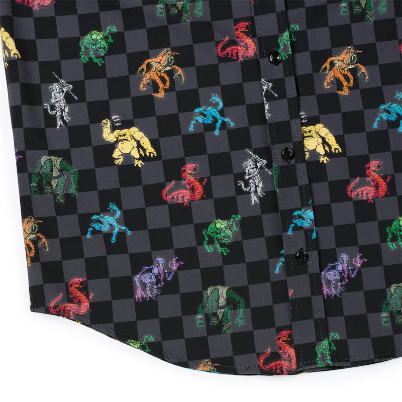 RSVLTS Holochess KUNUFLEX Short Sleeve Shirt in Black — detail 6