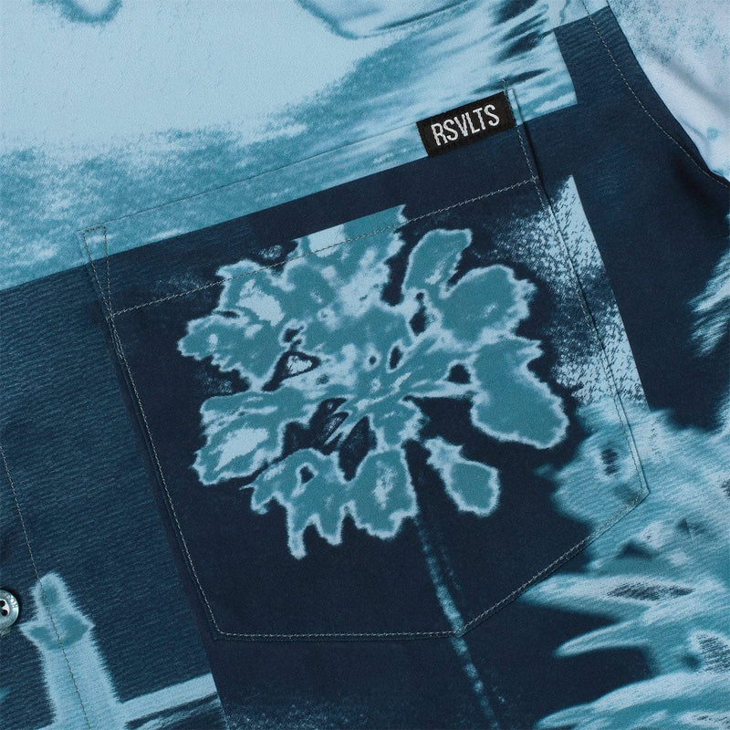 RSVLTS RSVLTS Surf House KUNUFLEX Short Sleeve Shirt in Blue — detail 4