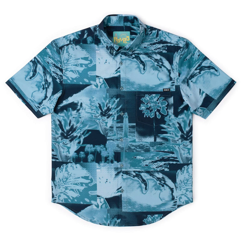 RSVLTS RSVLTS Surf House KUNUFLEX Short Sleeve Shirt in Blue — detail 5