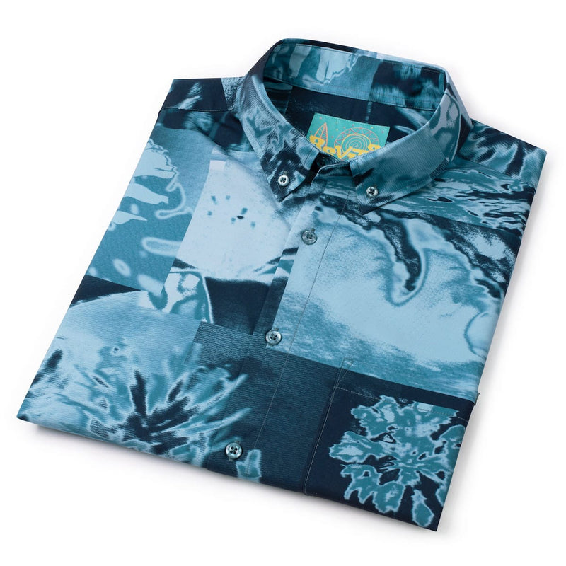 RSVLTS RSVLTS Surf House KUNUFLEX Short Sleeve Shirt in Blue — detail 8