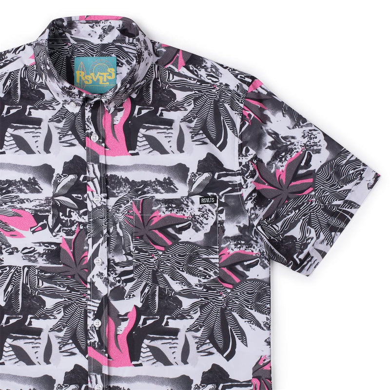 RSVLTS Totally Glitchin' KUNUFLEX Short Sleeve Shirt in Black — detail 2
