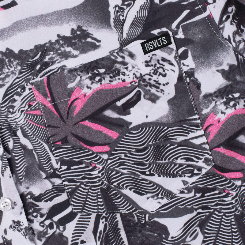 RSVLTS Totally Glitchin' KUNUFLEX Short Sleeve Shirt in Black — detail 4