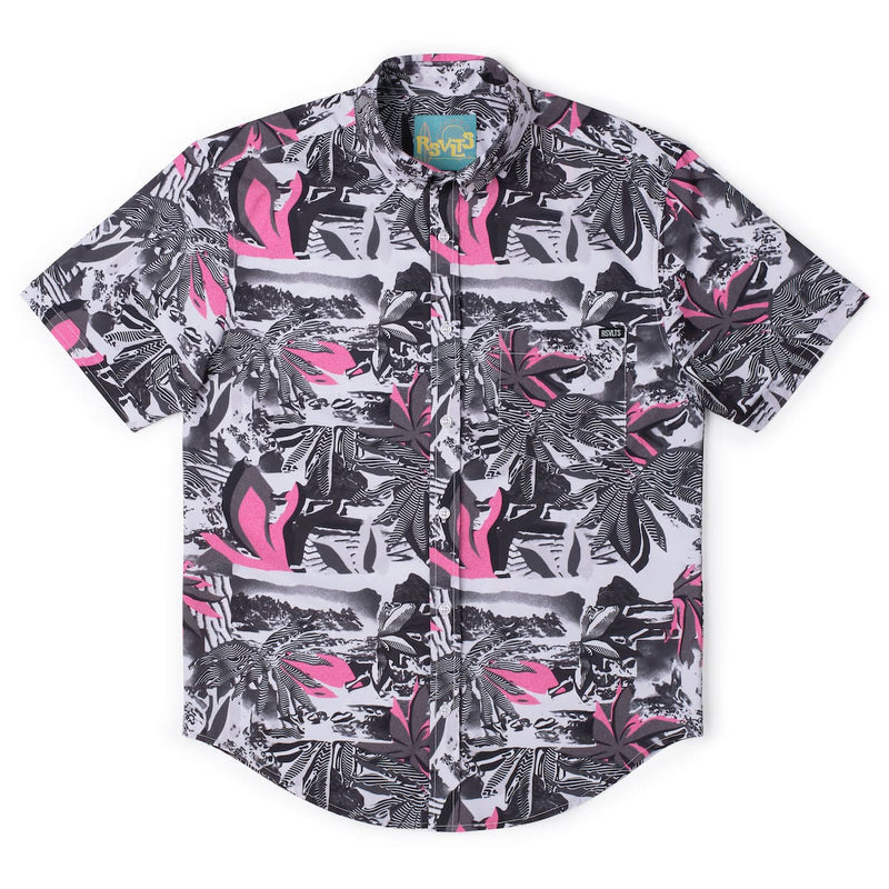 RSVLTS Totally Glitchin' KUNUFLEX Short Sleeve Shirt in Black — detail 5