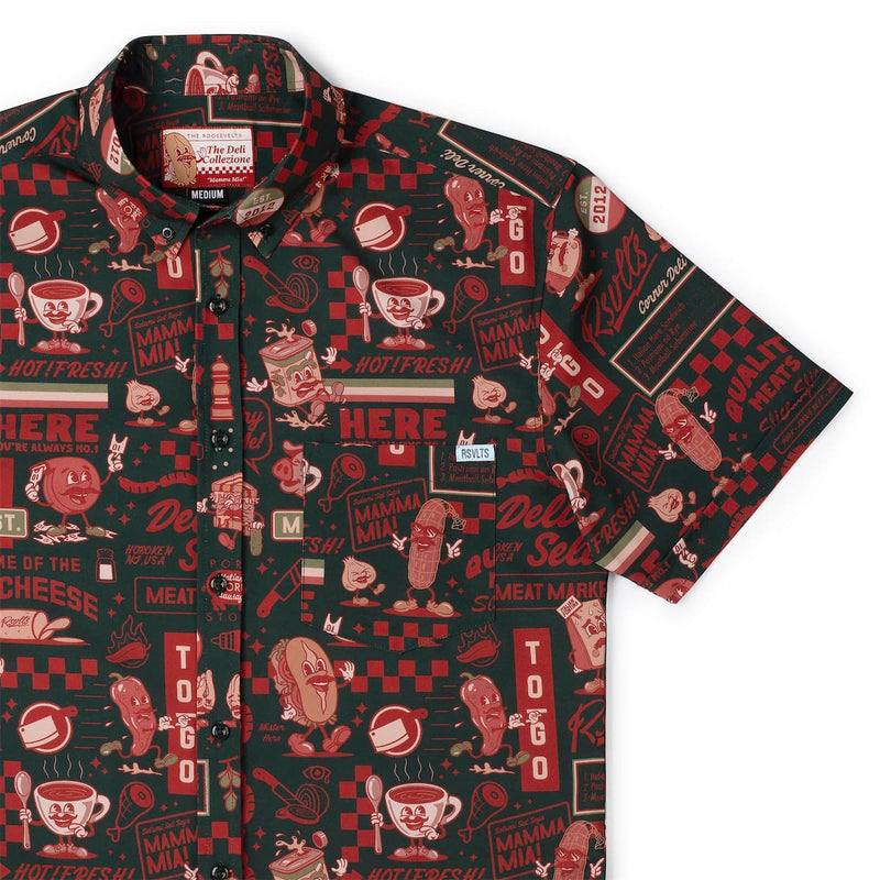 RSVLTS Let's All Go to the Deli KUNUFLEX Short Sleeve Shirt in Black — detail 2