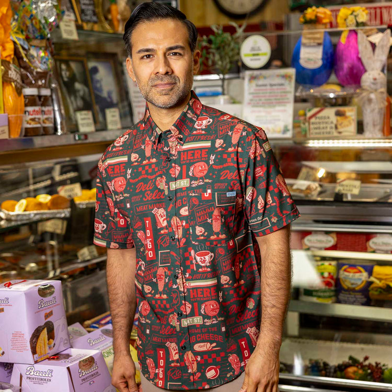 RSVLTS Let's All Go to the Deli KUNUFLEX Short Sleeve Shirt in Black — detail 3