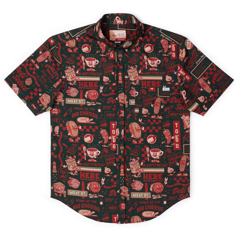 RSVLTS Let's All Go to the Deli KUNUFLEX Short Sleeve Shirt in Black — detail 5