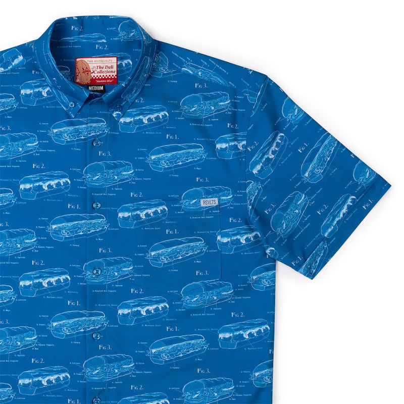 RSVLTS Sub Schematics KUNUFLEX Short Sleeve Shirt in Blue — detail 2