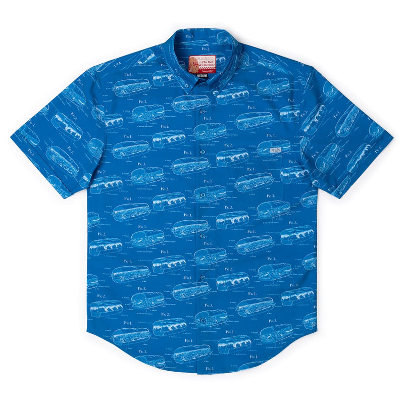 RSVLTS Sub Schematics KUNUFLEX Short Sleeve Shirt in Blue — detail 5