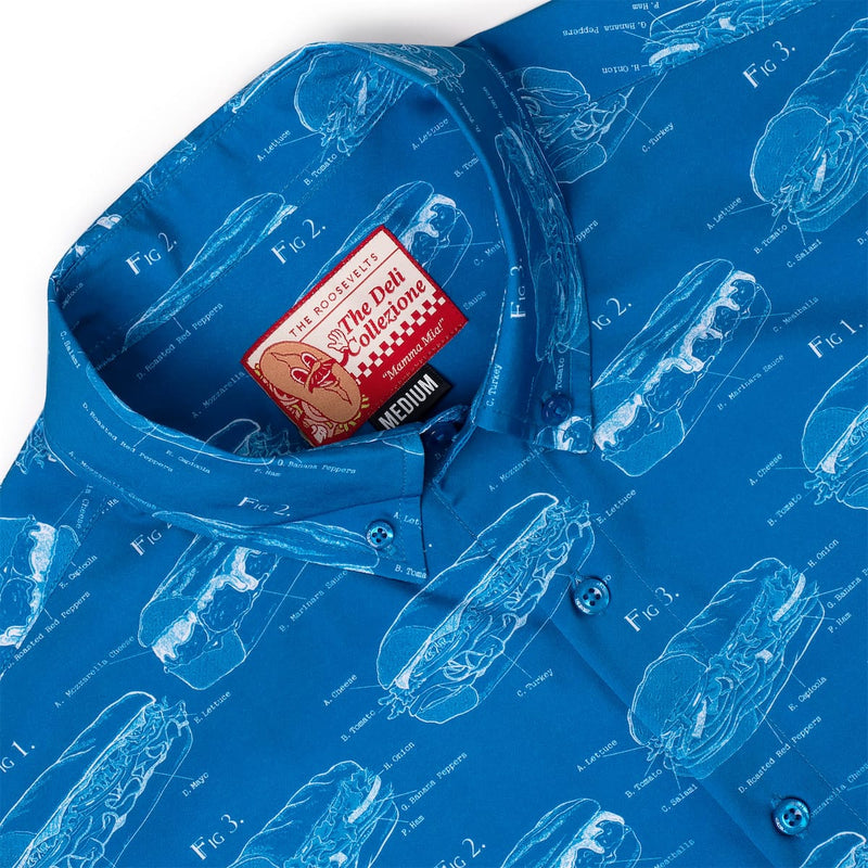 RSVLTS Sub Schematics KUNUFLEX Short Sleeve Shirt in Blue — detail 6