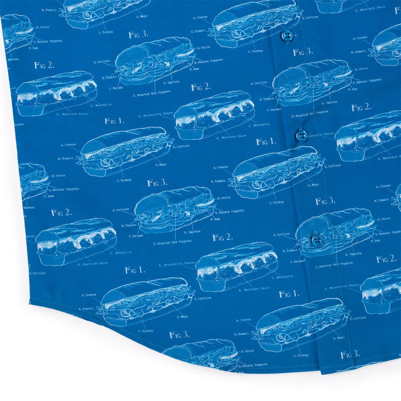 RSVLTS Sub Schematics KUNUFLEX Short Sleeve Shirt in Blue — detail 7