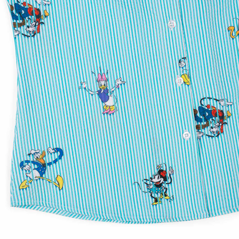 RSVLTS Limber Legends Women's Stretch Seersucker Short Sleeve Shirt in Blue — detail 7