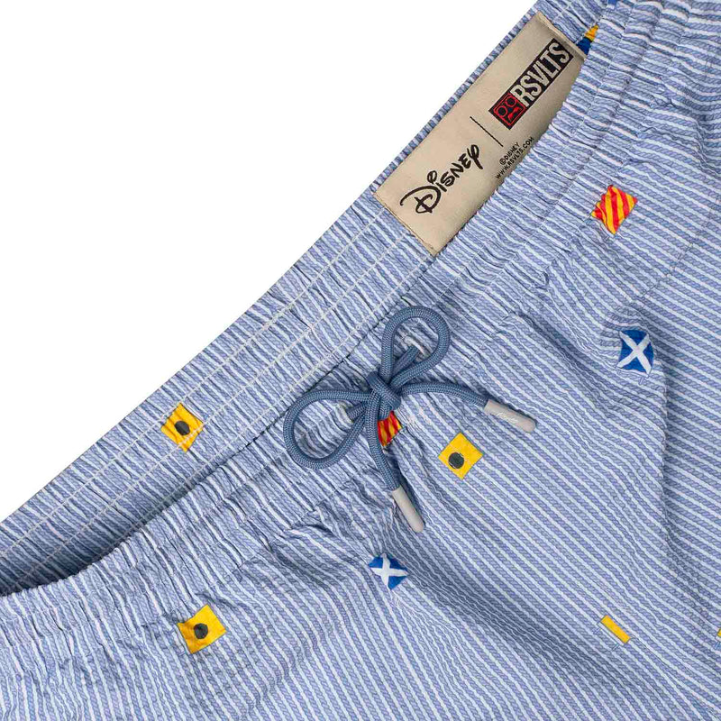 RSVLTS Maritime Mickey Stretch Seersucker Hybrid Shorts in Blue — detail 2